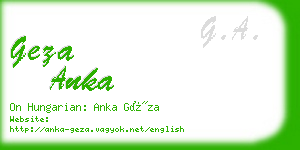 geza anka business card